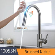 1005-Brush Nickel Kitchen Smart Touch Faucets