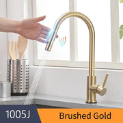 1005-Brushed Gold Kitchen Smart Touch Faucets