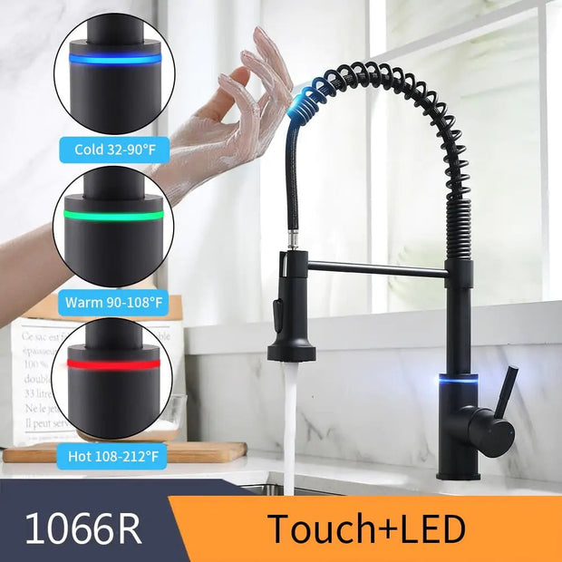 1066-Black Kitchen Smart Touch Faucets