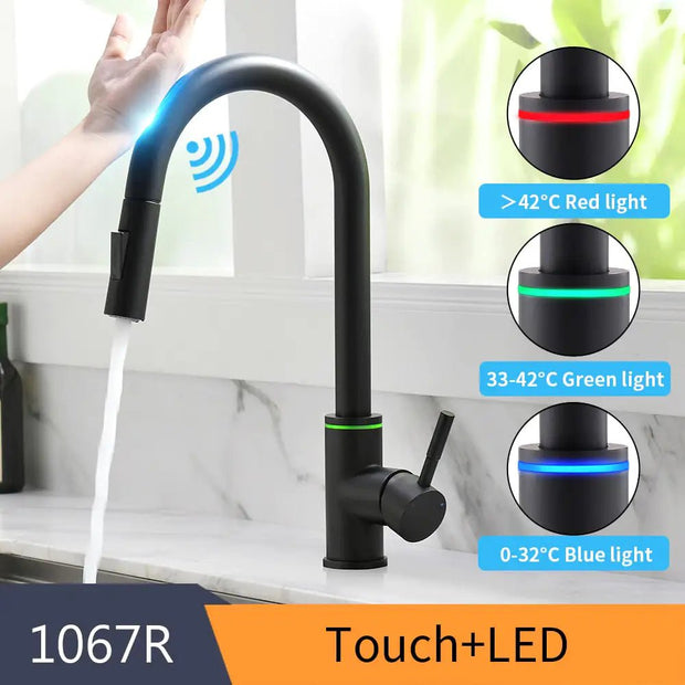 1067-Black Kitchen Smart Touch Faucets