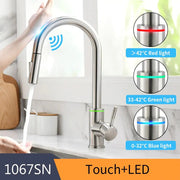 1067-Brush Nickel Kitchen Smart Touch Faucets