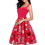 12 Liter Air Fryer 6 Style / 2XL Valentines Day Temperament Stitching Heart Shaped Print Dress