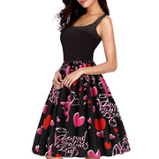 12 Liter Air Fryer 7 Style / 2XL Valentines Day Temperament Stitching Heart Shaped Print Dress