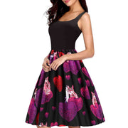 12 Liter Air Fryer 9 Style / 2XL Valentines Day Temperament Stitching Heart Shaped Print Dress