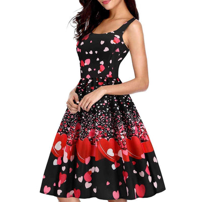 12 Liter Air Fryer Valentines Day Temperament Stitching Heart Shaped Print Dress