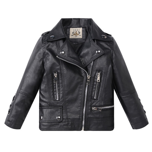 Boys And Girls Motorcycle Leather Jacket