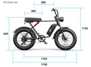 20A Black Electric Bike Black C91 20 Inch 20A Black Electric Bike