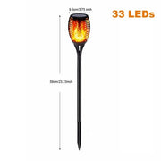 33 Leds Solar Light / 1 Pack Waterproof Led Solar Garden Light Flickering Flame Torches Lamp