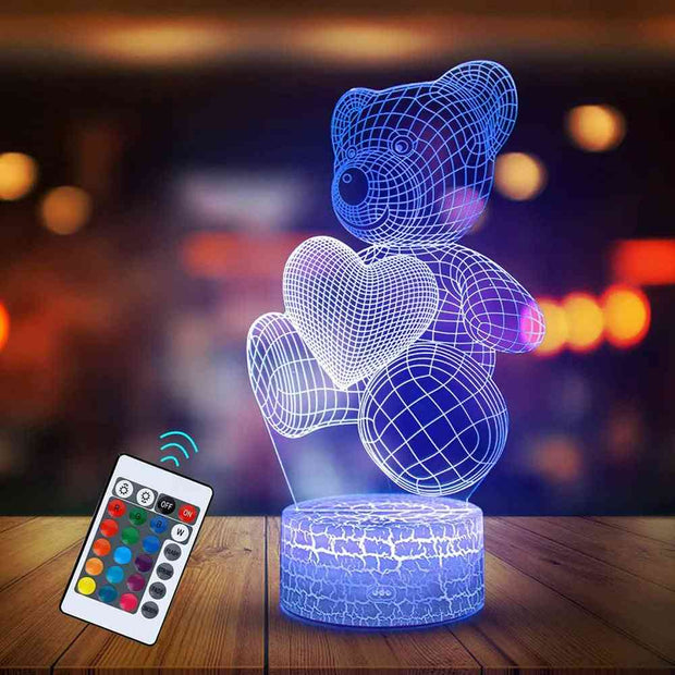 3D Lamp Acrylic USB LED Night Lights Neo Crack1 / 16 colors remote 3D Lamp Acrylic USB LED Night Lights Neon Sign Lamp