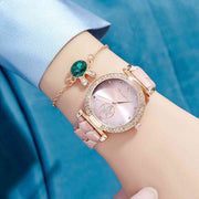 5 Piece Jewelry Set Watch Bracelet Set Quartz Watch Necklace Bracelet Ring Stud Earrings 5 Piece Set