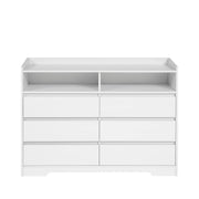 6 Drawer Dresser White 6 Drawer Dresser With LED Lights Modern Dressers Drawers With Sturdy Frame