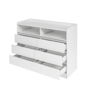 6 Drawer Dresser White 6 Drawer Dresser With LED Lights Modern Dressers Drawers With Sturdy Frame