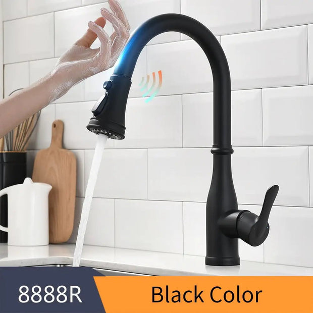 8888-Black Kitchen Smart Touch Faucets