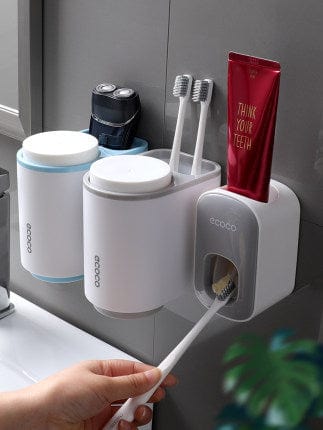 Automatic Toothpaste Dispenser Wall Mounted Automatic Toothpaste Holder Bathroom Accessories Set Dispenser