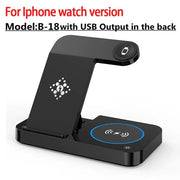 Black for iPhone 4 in 1 Wireless Super Fast Charger Stand