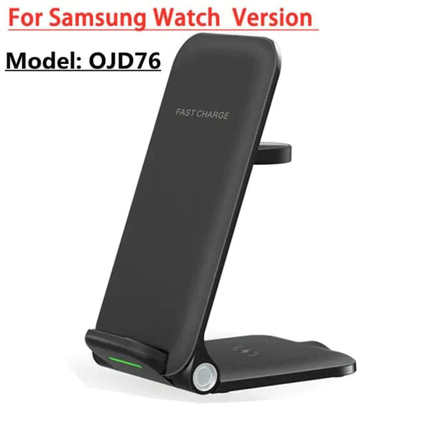 Black for Samsung 4 in 1 Wireless Super Fast Charger Stand