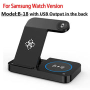 Black for Samsung 6 4 in 1 Wireless Super Fast Charger Stand