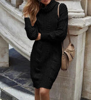 Black / Large Long Sleeve Dresses For Woman