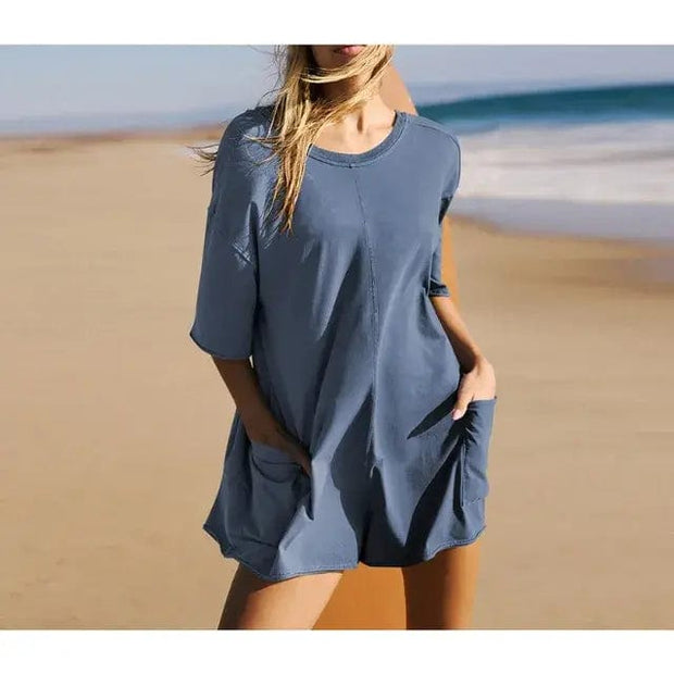 Blue / M Woman Casual Romper