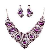 Bridal Necklace And Earring Set Purple Bridal Necklace And Earring Set