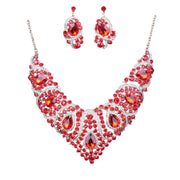 Bridal Necklace And Earring Set Red Bridal Necklace And Earring Set