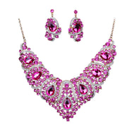 Bridal Necklace And Earring Set Rose Red Bridal Necklace And Earring Set