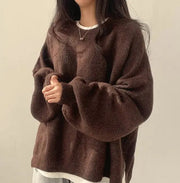 Brown Woman Loose Sweater