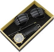 Business Sunglasses Men's Quartz Watch Business Sunglasses Sunglasses Pen Gift Set