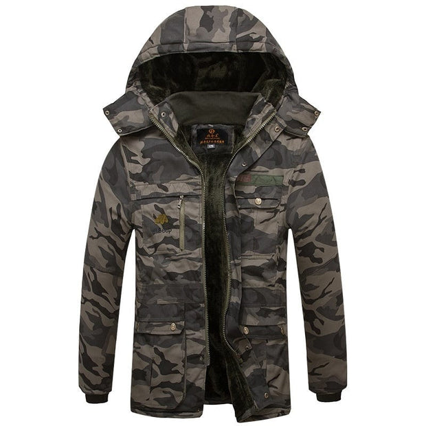 Camo Jacket Black Flower / 2XL Windproof And Cold-resistant Ultra-fine-meshed Thickening Velvet Lining Cotton-padded Jacket