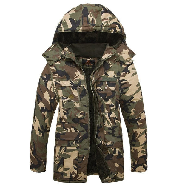 Camo Jacket Green Flower / 2XL Windproof And Cold-resistant Ultra-fine-meshed Thickening Velvet Lining Cotton-padded Jacket