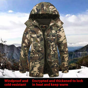 Camo Jacket Windproof And Cold-resistant Ultra-fine-meshed Thickening Velvet Lining Cotton-padded Jacket