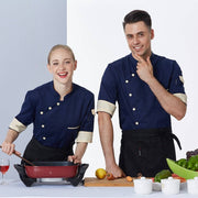 Chef Uniform Long Sleeve Hotel Restauran Blue / 2XL Chef Uniform Long Sleeve Hotel Restaurant Uniform