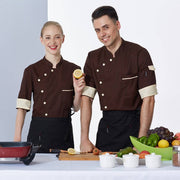 Chef Uniform Long Sleeve Hotel Restauran Coffee / 2XL Chef Uniform Long Sleeve Hotel Restaurant Uniform