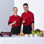 Chef Uniform Long Sleeve Hotel Restauran Red / 2XL Chef Uniform Long Sleeve Hotel Restaurant Uniform