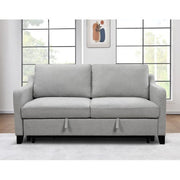 Convertible Queen Sofa Bed Light gray 69 Inches  3-in-1 Convertible Queen Sofa Bed, Modern Fabric Double Sofa Bed With Pull-out Bed, Small Double Sofa With Reclining Backrest, Living Room Furniture, Light Grey