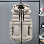 Cotton Padded Vest Beige / 3XL Men's Autumn And Winter Thickened Cotton Padded Vest