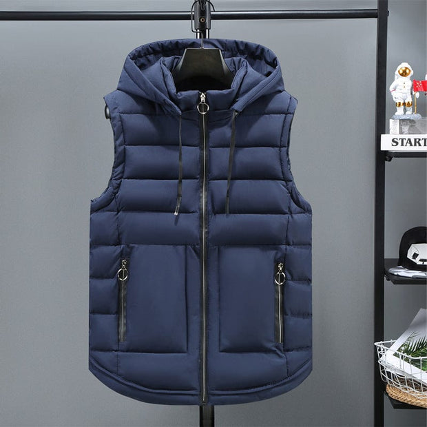 Cotton Padded Vest Dark Blue / 3XL Men's Autumn And Winter Thickened Cotton Padded Vest