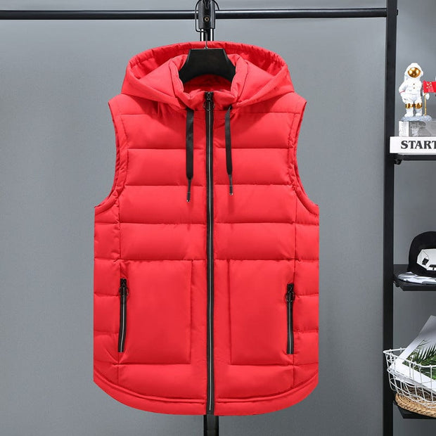 Cotton Padded Vest Red / 3XL Men's Autumn And Winter Thickened Cotton Padded Vest