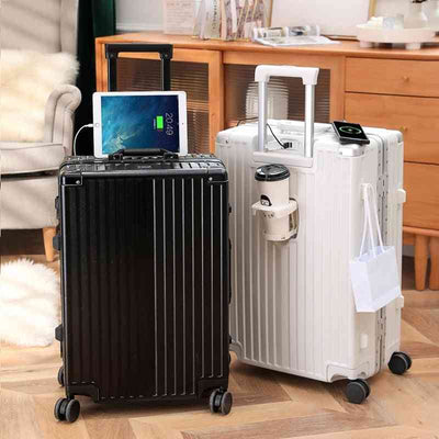 Cup Holder And USB Charging Travel Lugga Cup Holder And USB Charging Travel Luggage