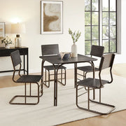 Dining Table Furniture Set Bronze 5-Piece Wood Table  4 Chairs,Modern Dining Table Furniture Set For Home, Kitchen, Dining Room,Dining Table And Chair