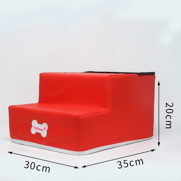 Dog Stairs Red / 2 layers Dog Stairs Pet Ladder Sponge Steps