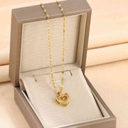 Double-layer Love Necklace With Rhinesto 8018 Smart Love Double-layer Love Necklace With Rhinestones Valentines Day Gift