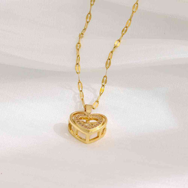 Double-layer Love Necklace With Rhinesto 8018 Smart Love Double-layer Love Necklace With Rhinestones Valentines Day Gift