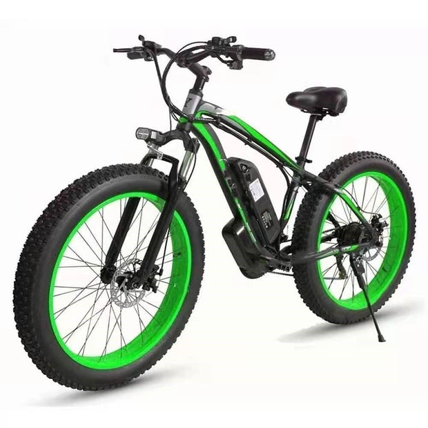 Electric Bicycle Black green / AU Electric Bicycle Lithium Tram Snow Electric Mountain Bike 21 Speed