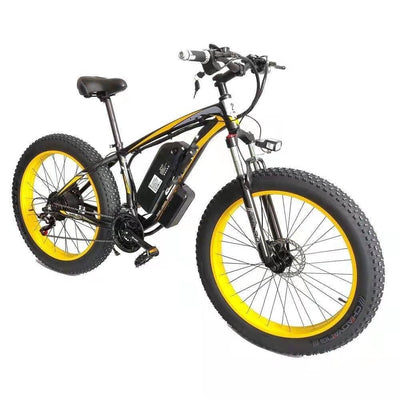 Electric Bicycle Yellow / AU Electric Bicycle Lithium Tram Snow Electric Mountain Bike 21 Speed