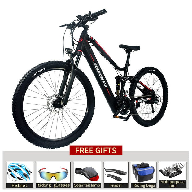 Electric Bike Off-Road Black red Electric Bike Off-Road Bicycle  Electric Mountain Bike - only available in Europe