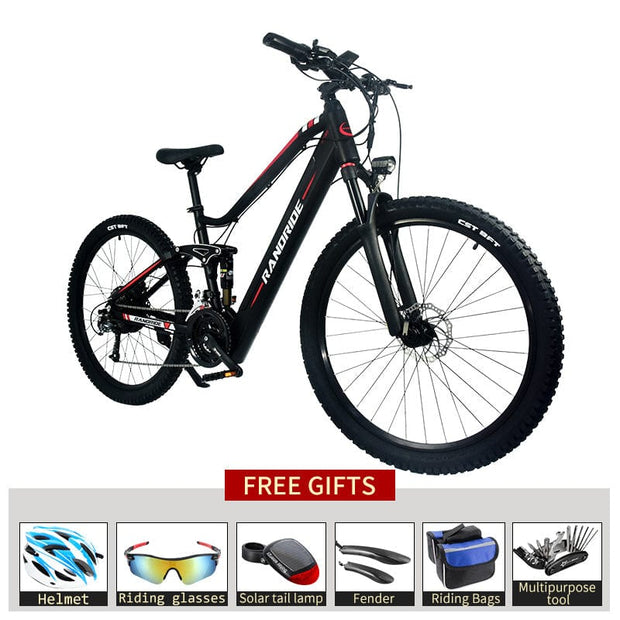 Electric Bike Off-Road Black red Electric Bike Off-Road Bicycle  Electric Mountain Bike - only available in Europe