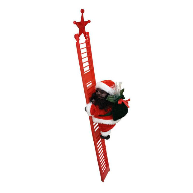 Electric Santa Claus Climbing Ladder Black fiber single ladder Electric Santa Claus Climbing Ladder