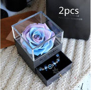 Eternal Flower Rose Blue2pcs Eternal Flower Rose Jewelry Box for Valentines Day