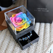 Eternal Flower Rose Colorful Eternal Flower Rose Jewelry Box for Valentines Day